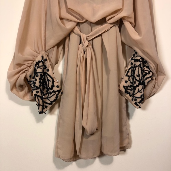 Romeo & Juliet couture nude beaded dress size M - Picture 2 of 8